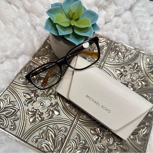 🌹Michael Kors • Unisex Black and Gold Frame Prescription Eye Glasses